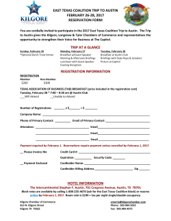 east texas coalition trip to austin february 26