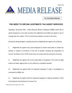 THE NEED TO OBTAIN LEGITIMATE TAX AGENT SERVICES
