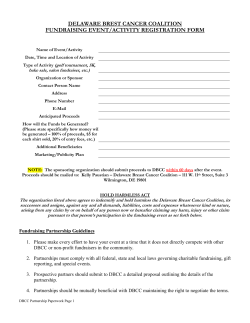 Fundraising Event Activity Registration Form