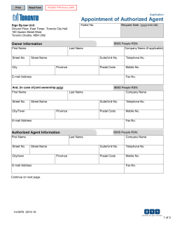 Appointment of Authorized Agent