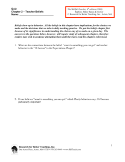 Beliefs Quiz - Research for Better Teaching