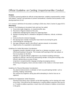 Official Guideline on Carding Unsportsmanlike Conduct