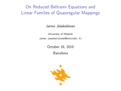 On Reduced Beltrami Equations and Linear Families of