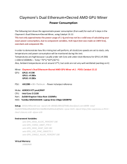 Claymore`s Dual Ethereum+Decred AMD GPU Miner Power