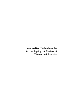 Information Technology for Active Ageing: A Review of Theory and
