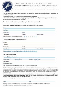 guara nteeyour match ticket for every away game! 2017