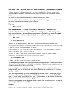 Discipline Code - what the new rules mean for players, coaches and