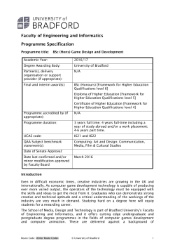 the programme specification for Game Design and