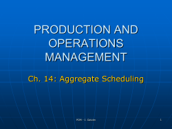 PRODUCTION AND OPERATIONS MANAGEMENT