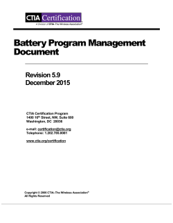 CTIA Battery Program Management Document
