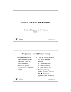 Product Variety in New Ventures