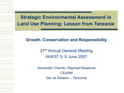 Strategic Environmental Assessment in Land Use Planning for