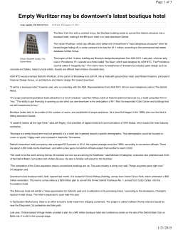Empty Wurlitzer may be downtown`s latest boutique hotel