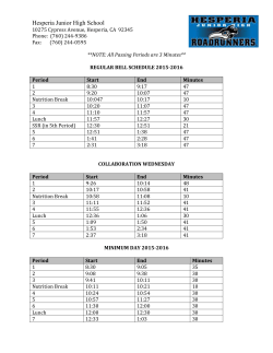 Daily Schedule Information