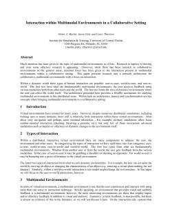 Interaction within Multimodal Environments in a