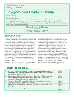 Lawyers and Confidentiality