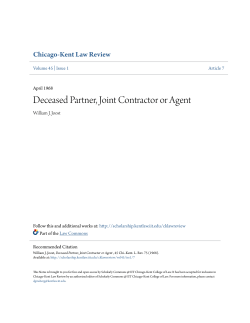 Deceased Partner, Joint Contractor or Agent
