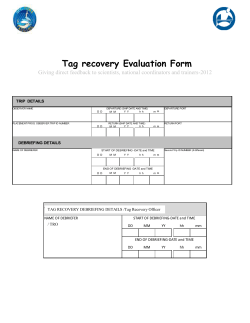 OBS Tag Recovery Evaluation Form 2012