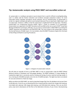 Tip: Autoencoder analysis using PROC NNET and neuralNet action