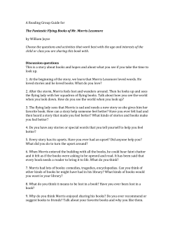 A Reading Group Guide for The Fantastic Flying Books of Mr. Morris