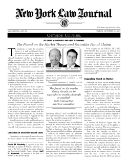 The Fraud on the Market Theory and Securities Fraud Claims