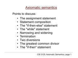 Axiomatic semantics