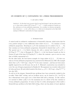 ON SUBSETS OF Fn q CONTAINING NO k-TERM