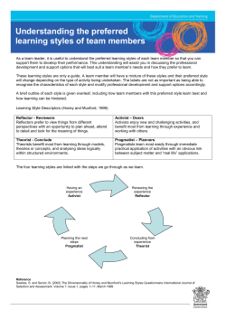 Understanding the preferred learning styles of team members