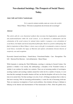 Neo-classical Sociology. The Prospects of Social Theory