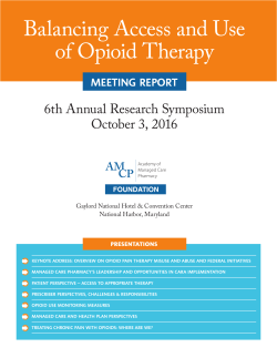 Balancing Access and Use of Opioid Therapy