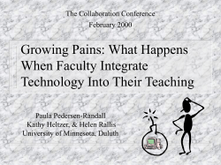 Growing Pains: What Happens When Faculty Integrate Technology