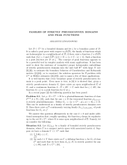 FAMILIES OF STRICTLY PSEUDOCONVEX DOMAINS AND PEAK