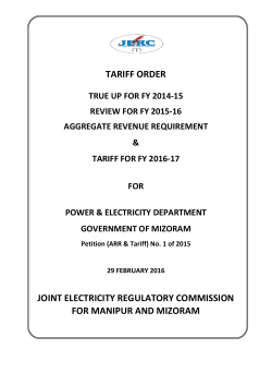 Tariff Order FY 2016 - Joint Electricity Regulatory Commission
