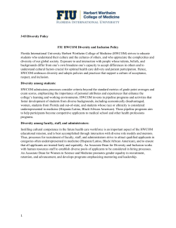 HWCOM Diversity Policy Statement - Herbert Wertheim College of