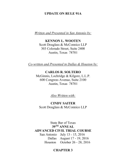Speaker, Update on Rule 91a, 39th Annual Advanced Civil Trial