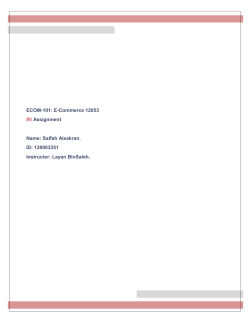ECOM-101: E-Commerce 12053 #5 Assignment Name: Salfah