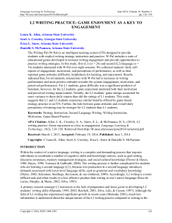 l2 writing practice: game enjoyment as a key to engagement