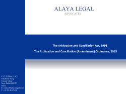 The Arbitration and Conciliation Act, 1996