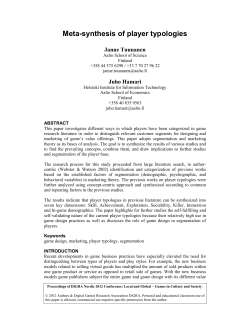 Meta-synthesis of player typologies