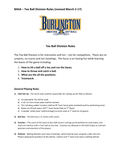 BASA Tee Ball Playing Rules
