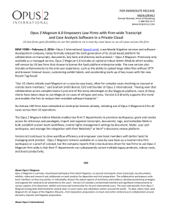 Opus 2 Magnum 6.0 Empowers Law Firms with Firm