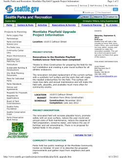 Montlake Playfield Upgrade Project Information