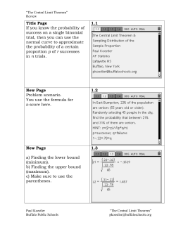 Title Page If you know the probability of success on a
