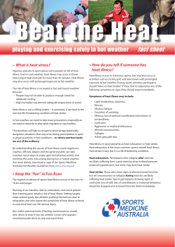 playing and exercising safely in hot weather fact sheet