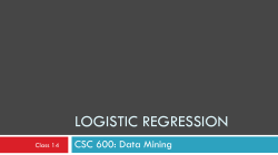 logistic regression - WCU Computer Science