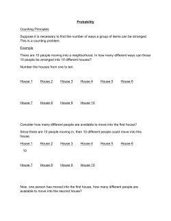 Probability Counting Principles Suppose it is necessary to find the