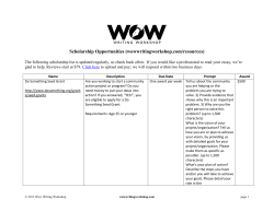 Scholarship Opportunities (wowwritingworkshop.com/resources