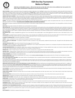 CGA One-Day Tournament Notice to Players