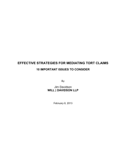 Effective Strategies for Mediating Tort Claims