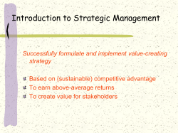 Introduction to Strategic Management